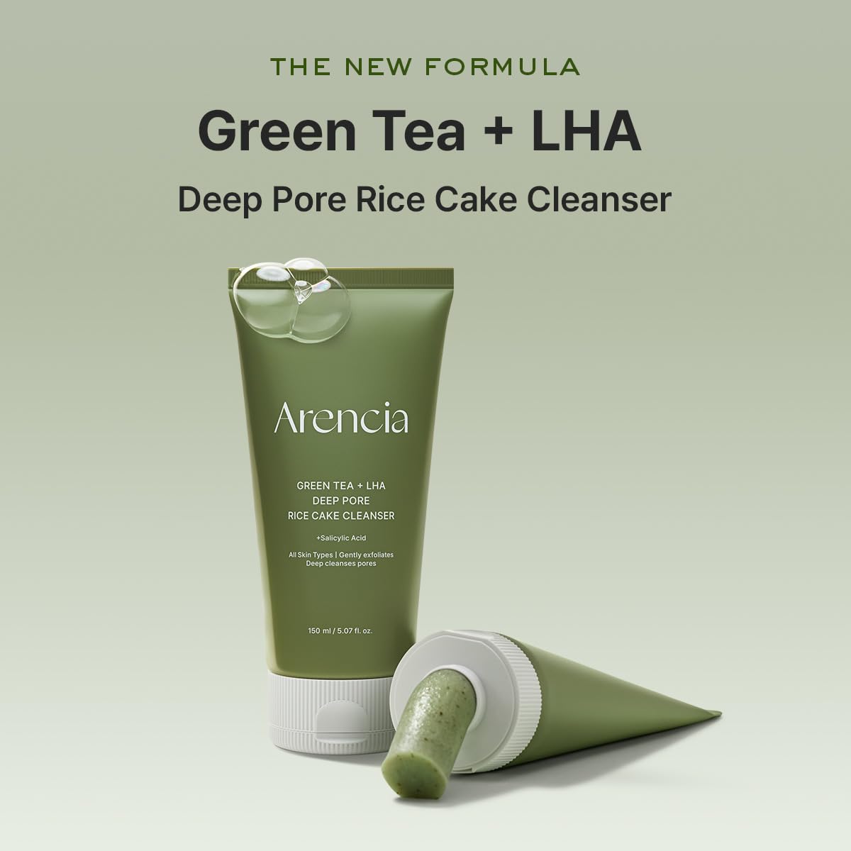 Green Tea + LHA Deep Pore Rice Cake Cleanser - Зображення 3