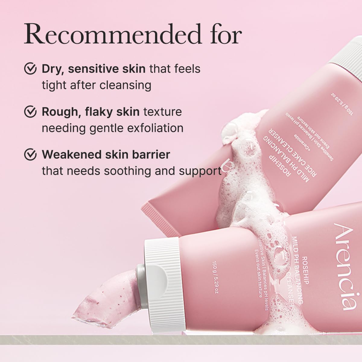 Rosehip Mild PH Balancing Rice Cake Cleanser - Зображення 6