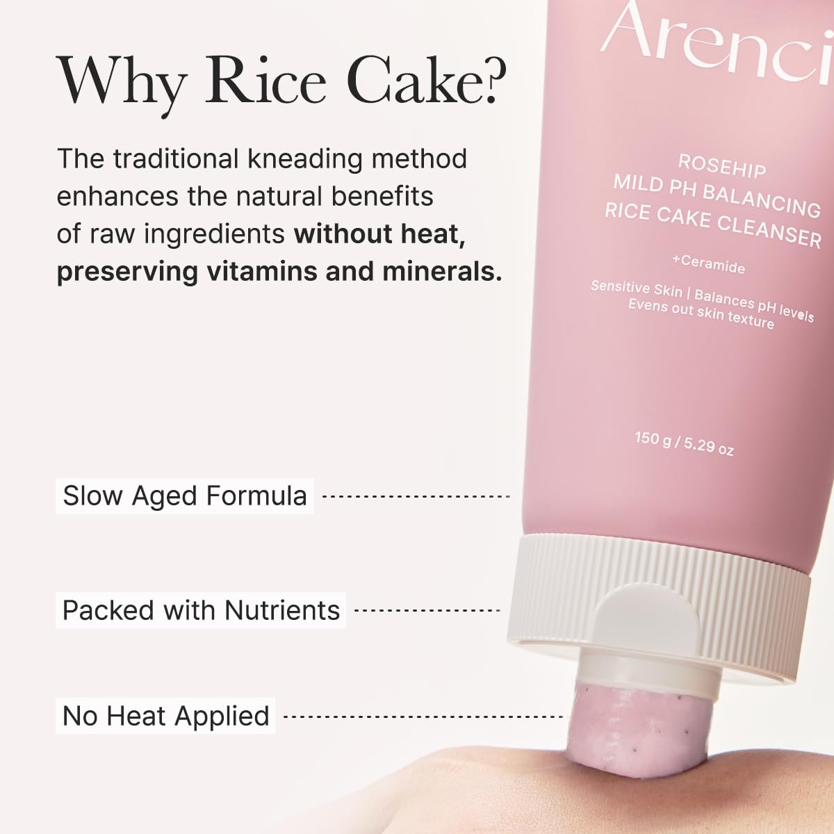Rosehip Mild PH Balancing Rice Cake Cleanser - Зображення 7