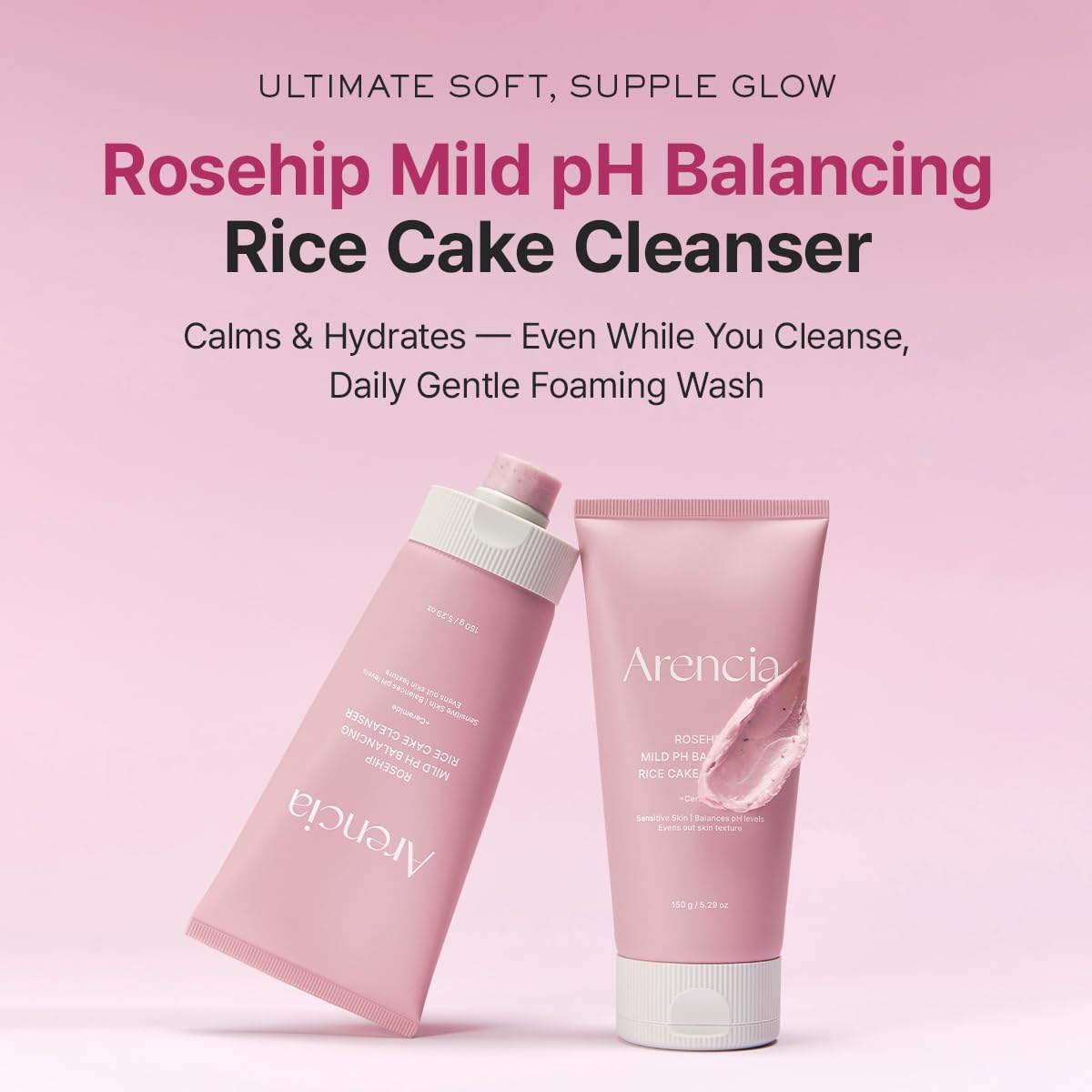 Rosehip Mild PH Balancing Rice Cake Cleanser - Зображення 2